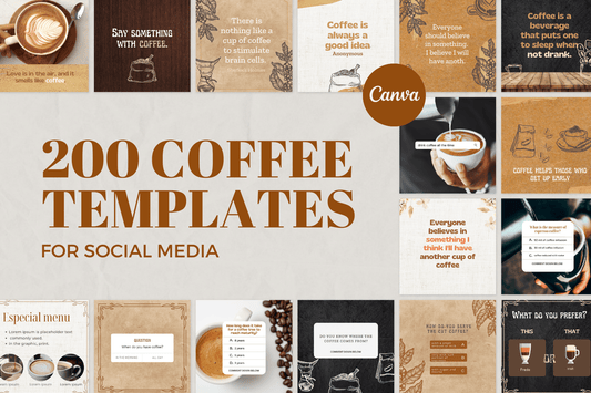 200 Coffee Templates for Social Media