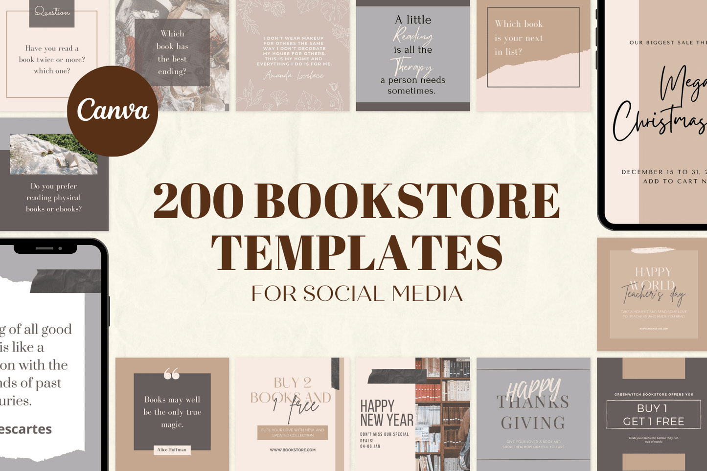 200 Bookstore Templates for Social Media