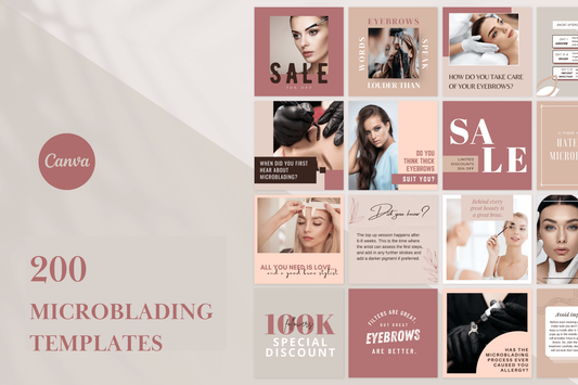 200 Microblading Templates for Social Media