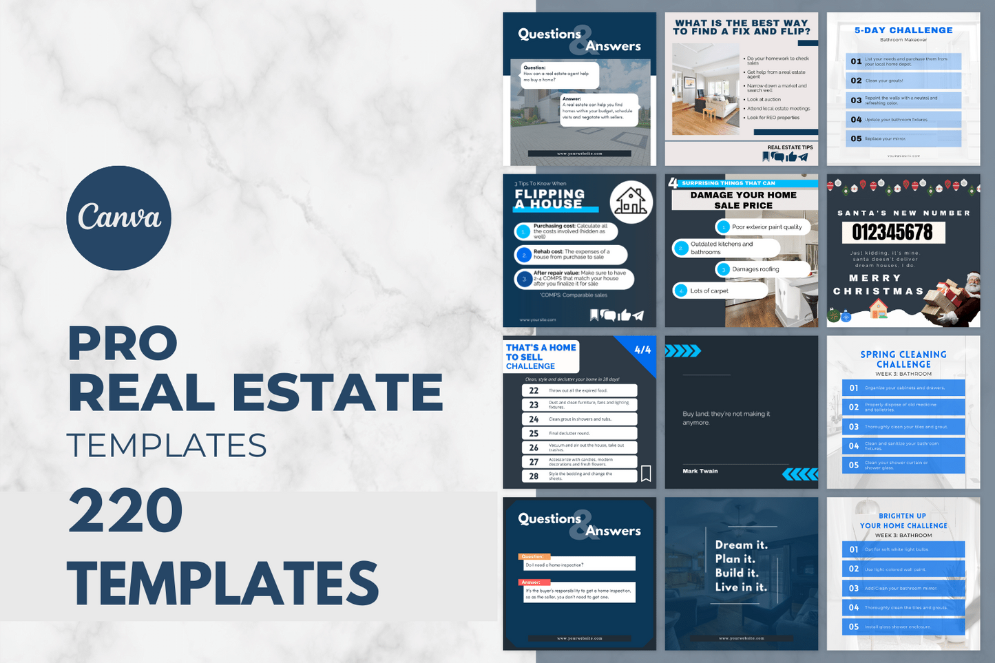 220 Pro Real Estate Templates for Social Media