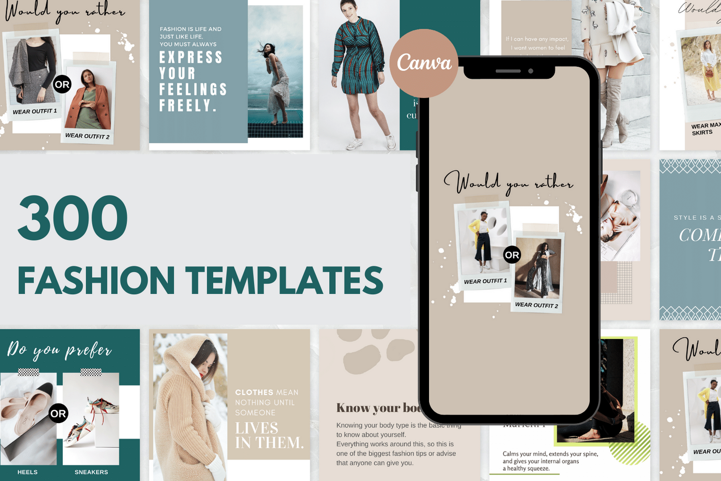 300 Fashion Templates For Social Media