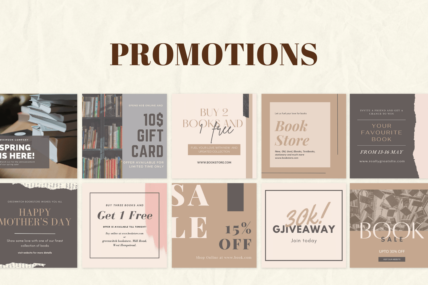 200 Bookstore Templates for Social Media